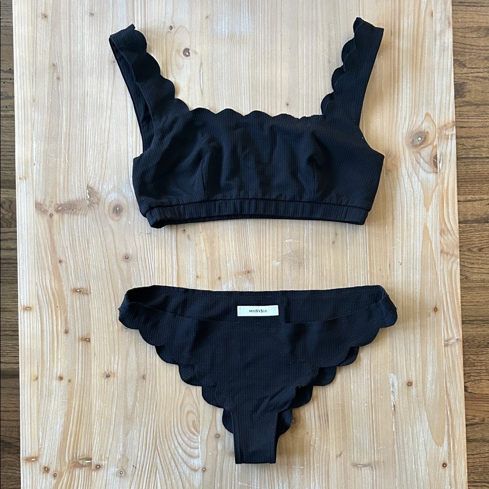 Marysia Swim Textured Black Bikini